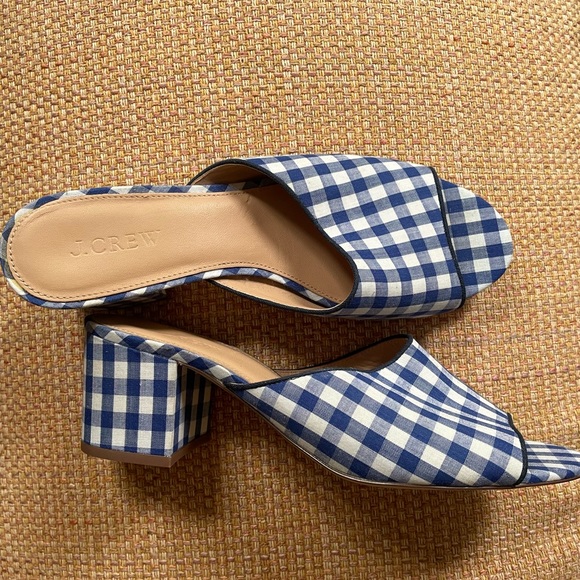 NWOB J. Crew gingham heeled mules - Picture 6 of 7
